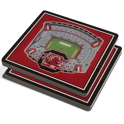 Red South Carolina Gamecocks 3D StadiumViews Coasters