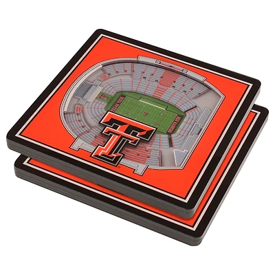Red Texas Tech Red Raiders 3D StadiumViews Coasters