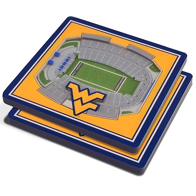 Yellow West Virginia Mountaineers 3D StadiumViews Coasters
