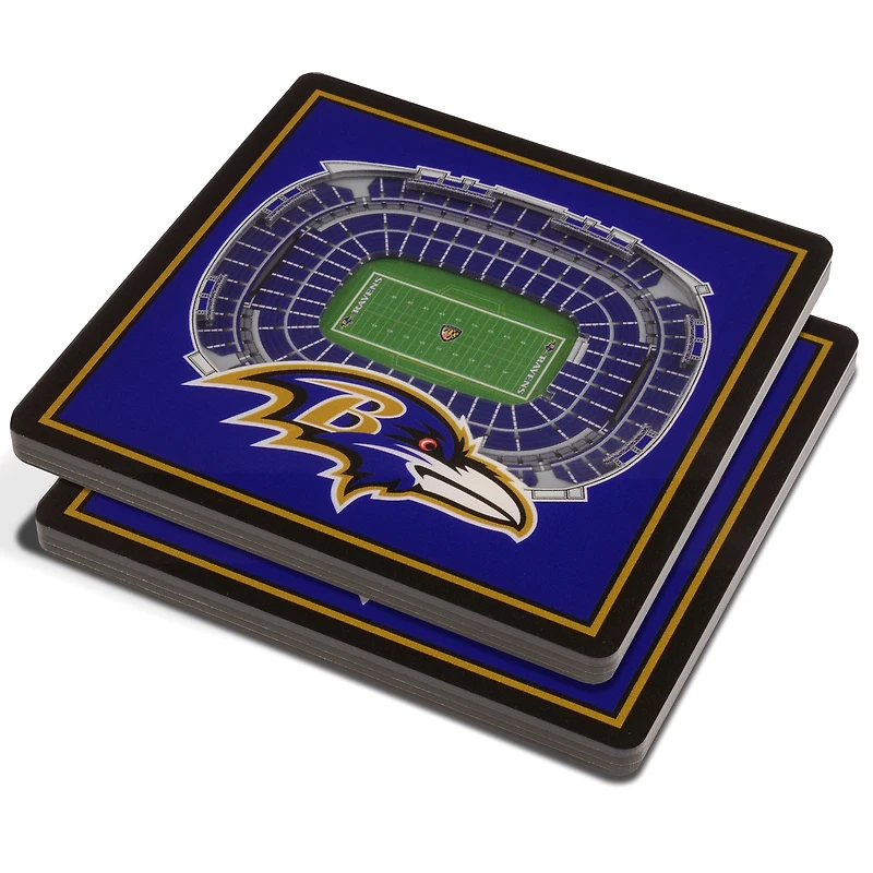 Purple Baltimore Ravens 3D StadiumViews Coasters