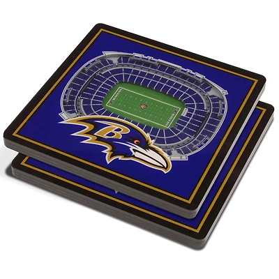Purple Baltimore Ravens 3D StadiumViews Coasters