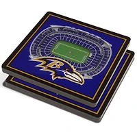 Purple Baltimore Ravens 3D StadiumViews Coasters