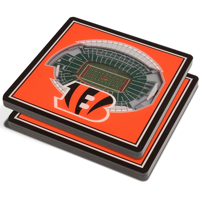 Orange Cincinnati Bengals 3D StadiumViews Coasters