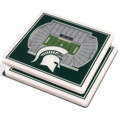 Green Michigan State Spartans 3D StadiumViews Coasters