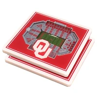 Crimson Oklahoma Sooners 3D StadiumViews Coasters