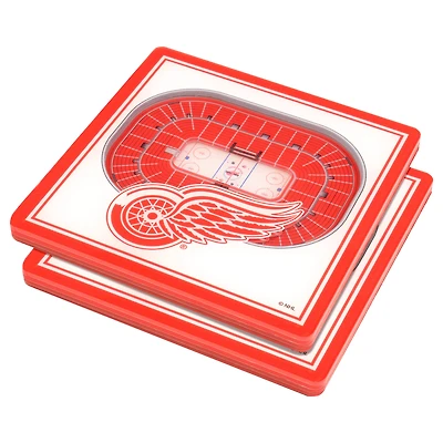 White Detroit Red Wings 3D StadiumViews Coasters