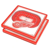 White Detroit Red Wings 3D StadiumViews Coasters