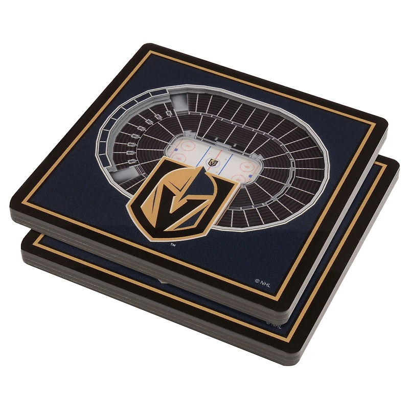 Black Vegas Golden Knights 3D StadiumViews Coasters
