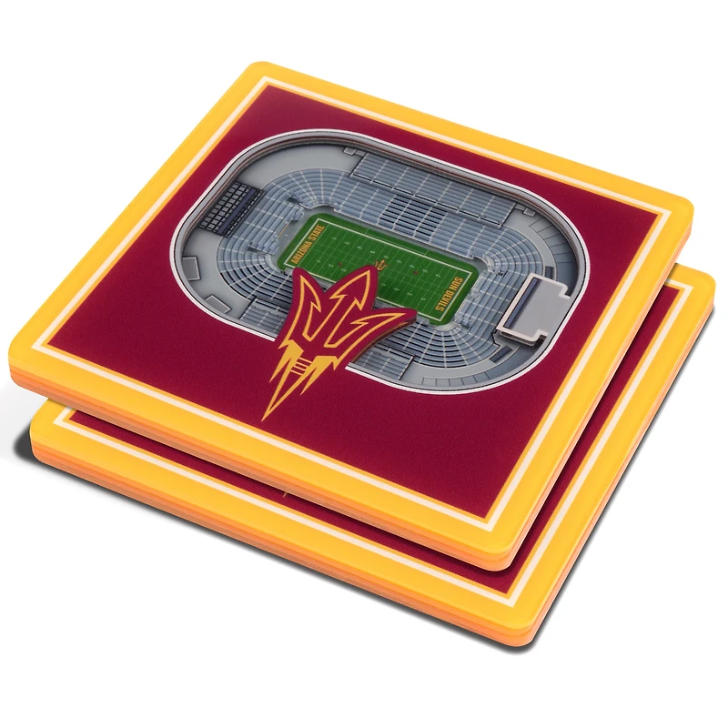 Red Arizona State Sun Devils 3D StadiumViews Coasters