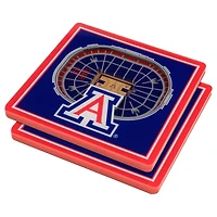 Red Arizona Wildcats 3D StadiumViews Coasters