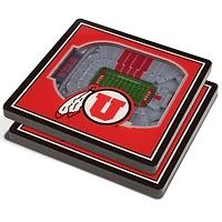 Red Utah Utes 3D StadiumViews Coasters
