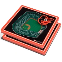 Black Baltimore Orioles 3D StadiumViews Coasters