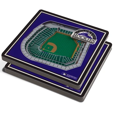 Purple Colorado Rockies 3D StadiumViews Coasters