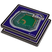 Purple Colorado Rockies 3D StadiumViews Coasters