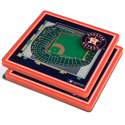 Blue Houston Astros 3D StadiumViews Coasters
