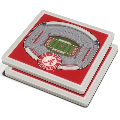 Red Alabama Crimson Tide 3D StadiumViews Coasters