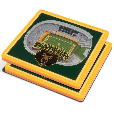 Green Baylor Bears 3D StadiumViews Coasters