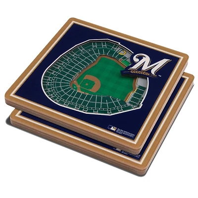 Milwaukee Brewers 3D StadiumView Coasters