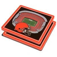 Brown Cleveland Browns 3D StadiumViews Coasters