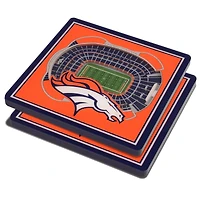 Orange Denver Broncos 3D StadiumViews Coasters