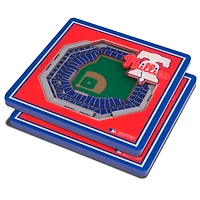 Red Philadelphia Phillies 3D StadiumViews Coasters