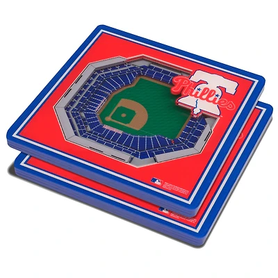 Red Philadelphia Phillies 3D StadiumViews Coasters