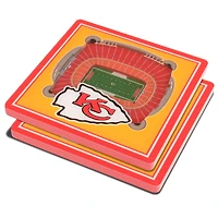 Yellow Kansas City Chiefs 3D StadiumViews Coasters