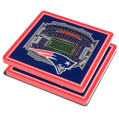 Blue New England Patriots 3D StadiumViews Coasters