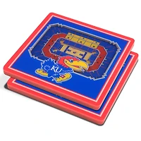 Blue Kansas Jayhawks 3D StadiumViews Coasters