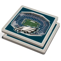 Green Philadelphia Eagles 3D StadiumViews Coasters