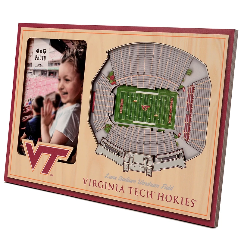 Brown Virginia Tech Hokies 3D StadiumViews Picture Frame