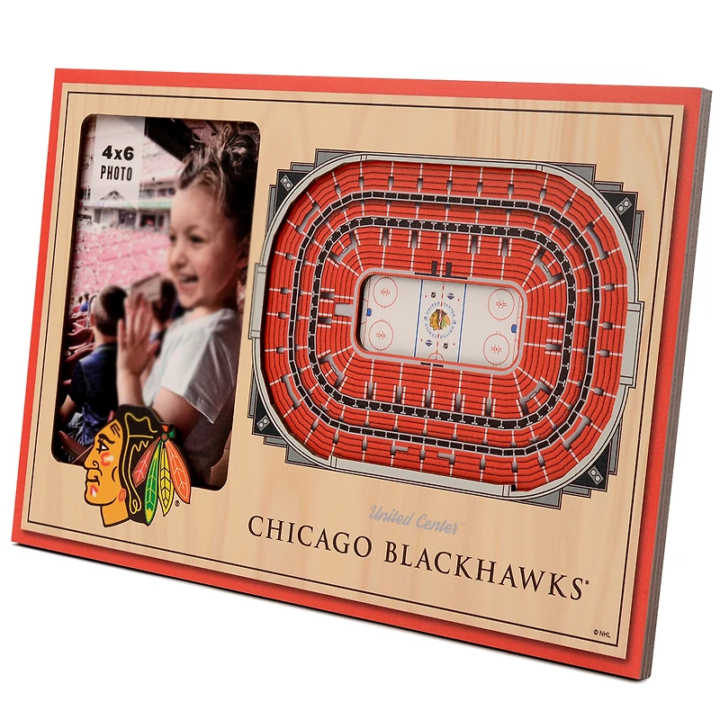 Brown Chicago Blackhawks 3D StadiumViews Picture Frame