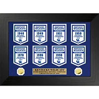 Highland Mint Kentucky Wildcats 8-Time Basketball National Champions 18'' x 22'' Gold Deluxe Banner Frame
