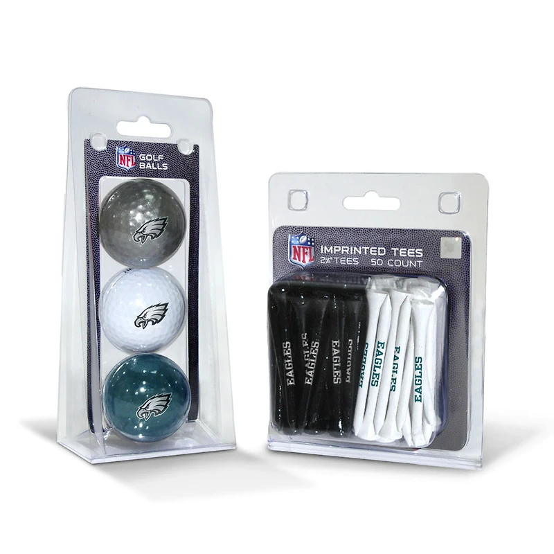 Philadelphia Eagles 3-Golf Ball & 50-Golf Tee Set