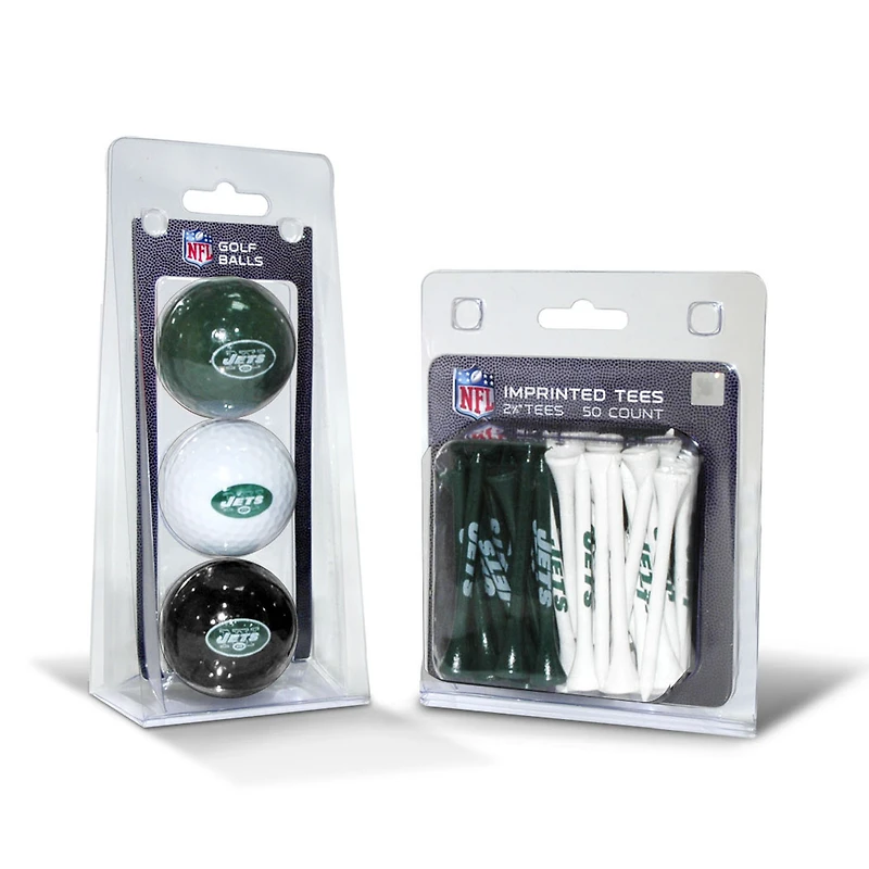 New York Jets 3-Golf Ball & 50-Golf Tee Set
