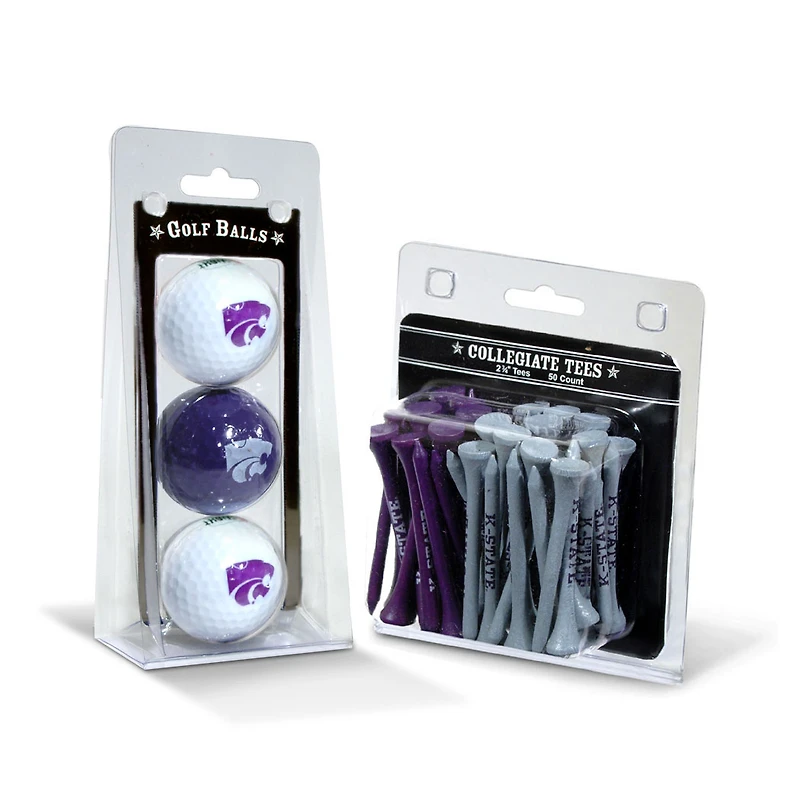 Kansas State Wildcats 3-Golf Ball & 50-Golf Tee Set