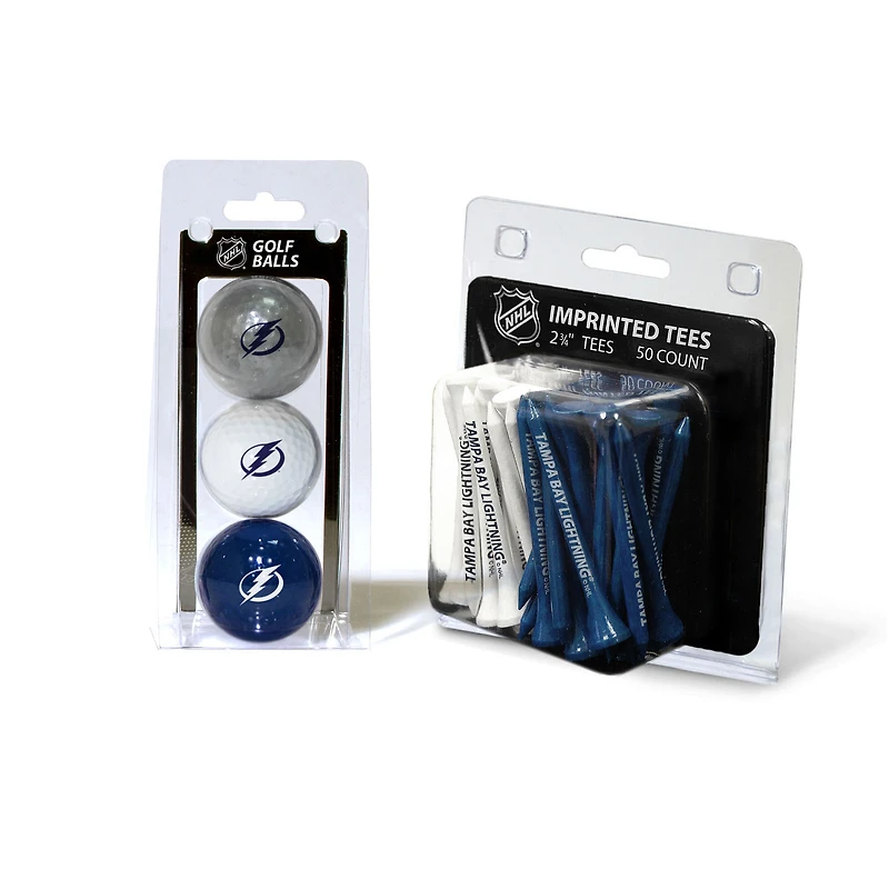 Tampa Bay Lightning 3-Golf Ball & 50-Golf Tee Set