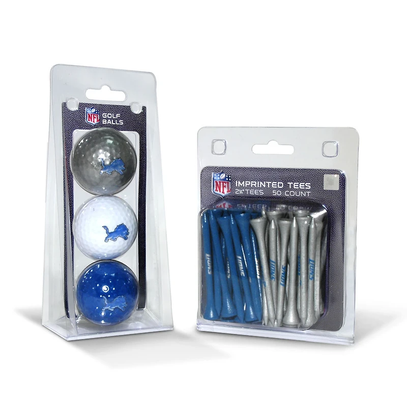 Detroit Lions 3-Golf Ball & 50-Golf Tee Set