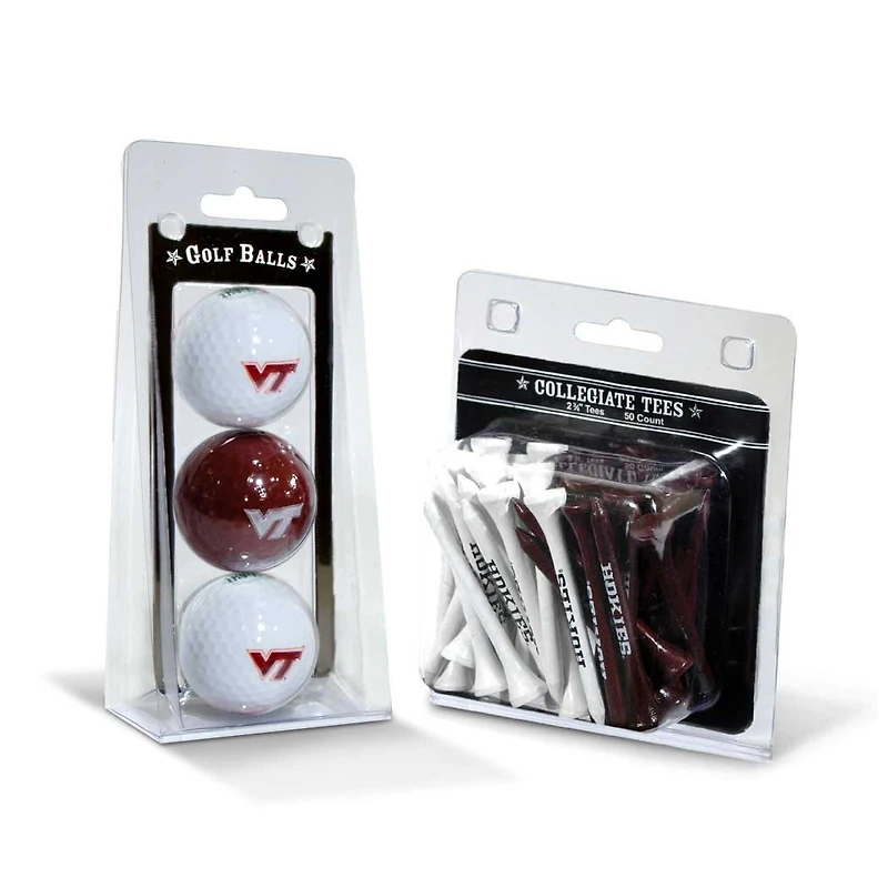 Virginia Tech Hokies 3-Golf Ball & 50-Golf Tee Set