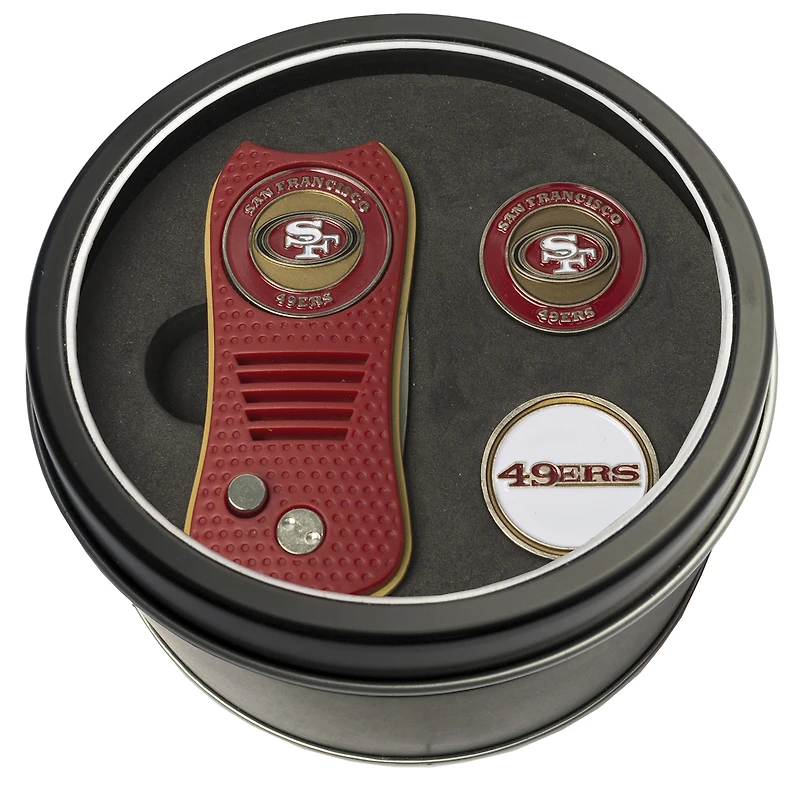 San Francisco 49ers Divot Tool & Ball Markers Personalized Tin Gift Set