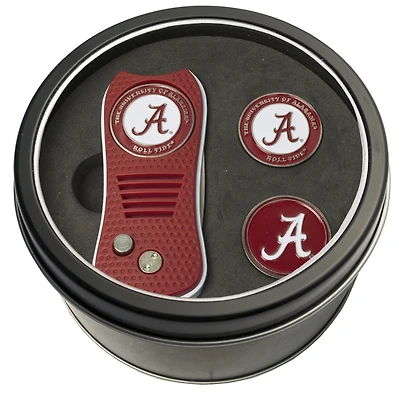 Alabama Crimson Tide Divot Tool & Ball Markers Personalized Tin Gift Set