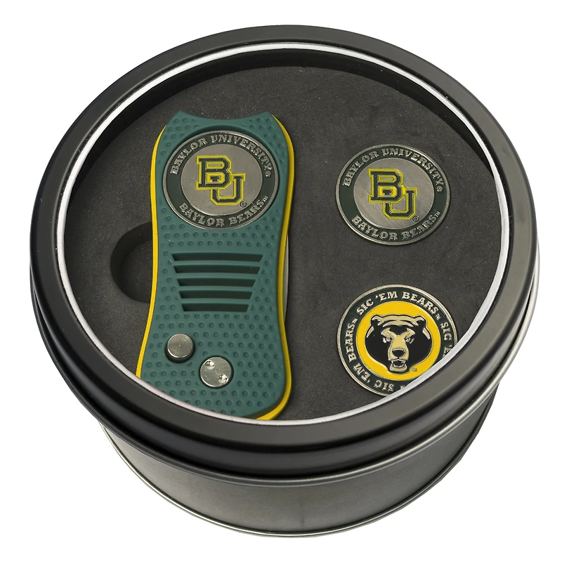 Baylor Bears Divot Tool & Ball Markers Personalized Tin Gift Set