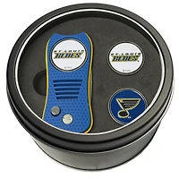 St. Louis Blues Divot Tool & Ball Markers Personalized Tin Gift Set
