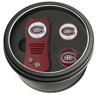 Montreal Canadiens Divot Tool & Ball Markers Personalized Tin Gift Set