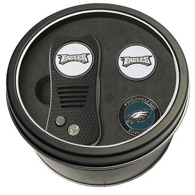Philadelphia Eagles Divot Tool & Ball Markers Personalized Tin Gift Set