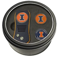 Illinois Fighting Illini Divot Tool & Ball Markers Personalized Tin Gift Set