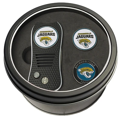 Jacksonville Jaguars Divot Tool & Ball Markers Personalized Tin Gift Set