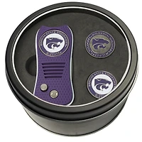 Kansas State Wildcats Divot Tool & Ball Markers Personalized Tin Gift Set