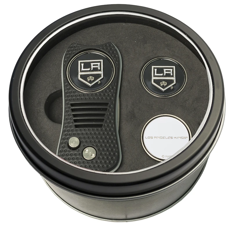 Los Angeles Kings Divot Tool & Ball Markers Personalized Tin Gift Set