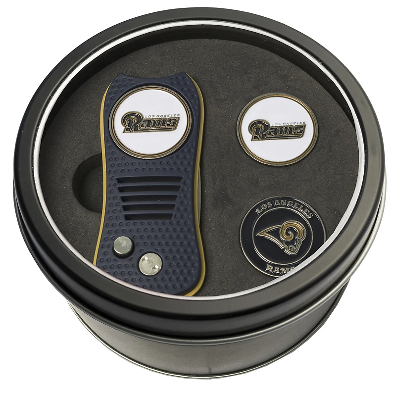 Los Angeles Rams Divot Tool & Ball Markers Personalized Tin Gift Set